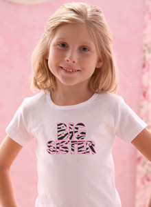 big sister zebra stitch shirt