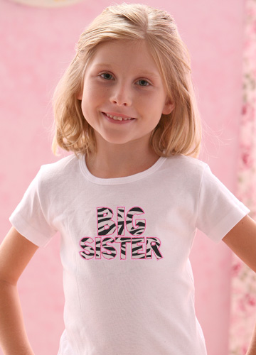 big sister zebra stitch shirt