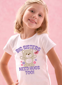 girls big sisters teddy bear shirt