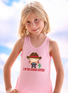 bigger sister cowgirl t-shirt