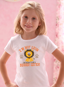 bigger sister monkey with name t-shirt