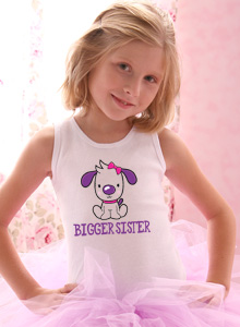 bigger sister puppy t-shirt