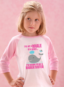 whale of a secret bigger sister t-shirt
