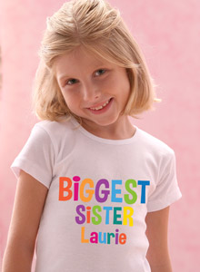 biggest sister colors t-shirt