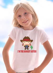 biggest sister cowgirl t-shirt