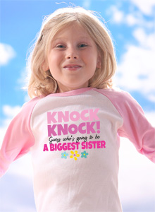biggest sister knock knock t-shirt