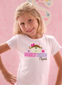 biggest sister monkey with name t-shirt
