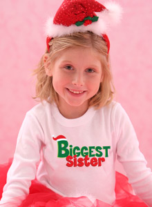 biggest sister santa t-shirt