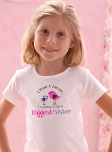 girls i have a secret biggest sister t-shirt with birds