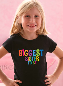 biggest sister to be colors t-shirt