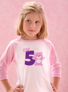 birthday age four t-shirt with teddy bear