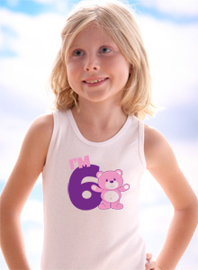 birthday age six t-shirt with teddy bear