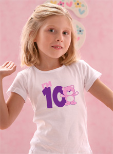 girls 10th birthday teddy bear t-shirt
