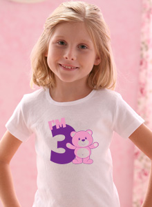 teddy bear birthday age three t shirt