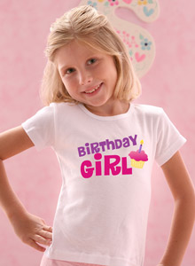 girls birthday girl cupcake t-shirt