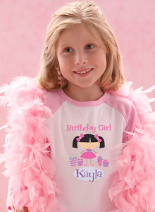 birthday girl with gifts t shirt