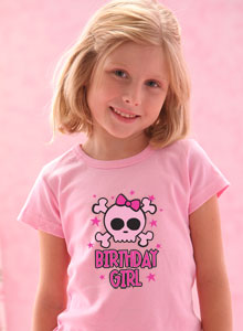 girls birthday girl skull t-shirt