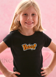 girls sparkling boo t shirt