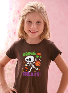 bring on the treats skeleton t-shirt