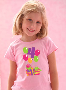 fourth birthday balloons t-shirt