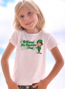 girls happy st patricks day t-shirt