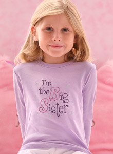 im the big sister sparkling t-shirt