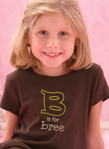 personalized initial girls t shirts