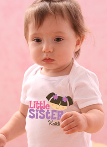little sister with cute girl t-shirt
