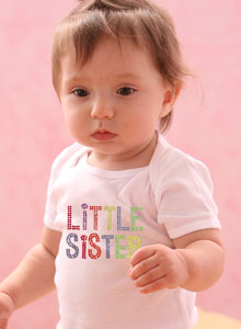 sparkling color rhinestone little sister t shirt