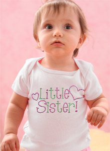 sparkling hearts little sister t shirt