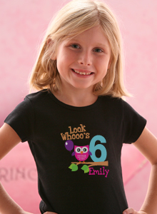 girls look whos 6 age t-shirt