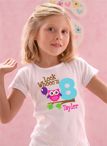 girls look whos 8 age t-shirt