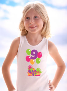 ninth birthday balloons t-shirt