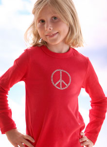 girls peace sign t shirt