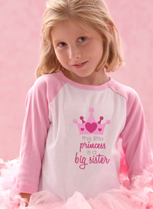 this little princess is a big sister t-shirt
