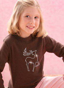 girls reindeer t-shirt
