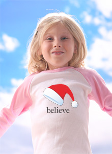 santa cap believe t-shirt