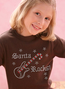 girls santa rocks t-shirt