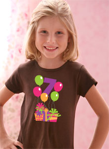 seventh birthday balloons t-shirt