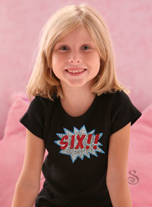 six birthday burst t shirt