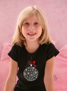 girls snowflake ornament t shirt