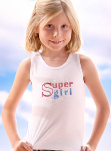 rhinestone super girl t shirt