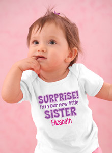 surprise new little sister t-shirt