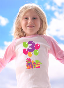 third birthday balloons t-shirt