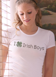 rhinestone i love irish t shirt