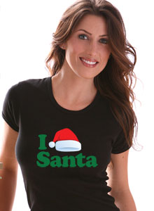 i love santa cap t-shirt