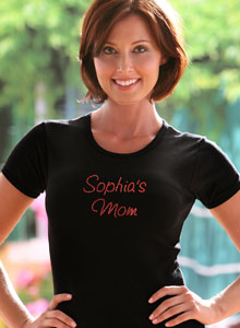 rhinestone personalized mom t-shirt