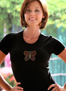 rhinestone butterfly t shirt