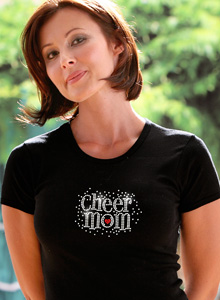 rhinestone cheer mom t shirt