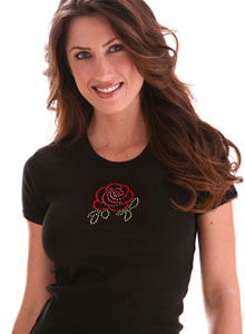 rhinestone rose t shirt